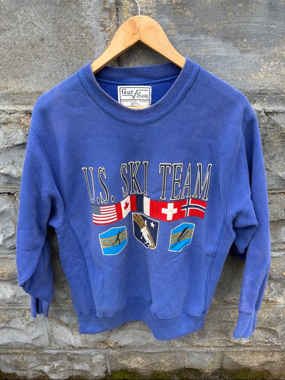 Vintage US Ski Team Sweatshirt 90s Medium Blue